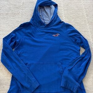 Vintage Y2K Hollister Blue Hoodie with Red Logo